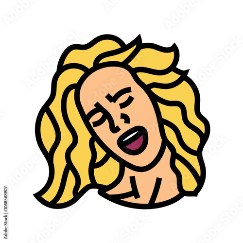 euphoria woman expression color icon vector. euphoria woman expression sign. isolated symbol illustration