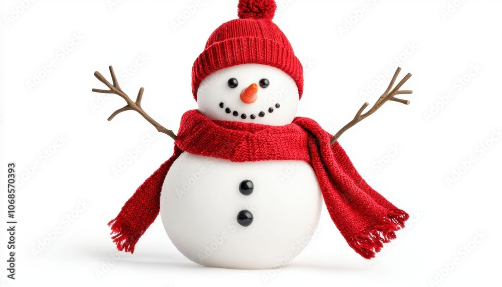 a snowman figurine with scarf and hat, classic holiday decor, joyful winter icon, isolated on white background a snowman figurine with scarf and hat, classic holiday decor, joyful winter icon, isolated on white background