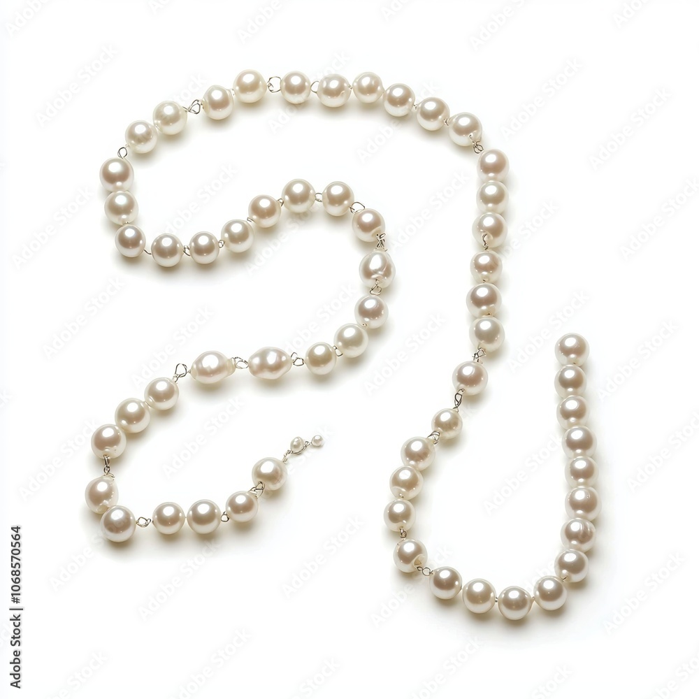 a string of pearl garland, elegant and timeless, adds sophistication to holiday decor, isolated on white background a string of pearl garland, elegant and timeless, adds sophistication to holiday decor, isolated on white background