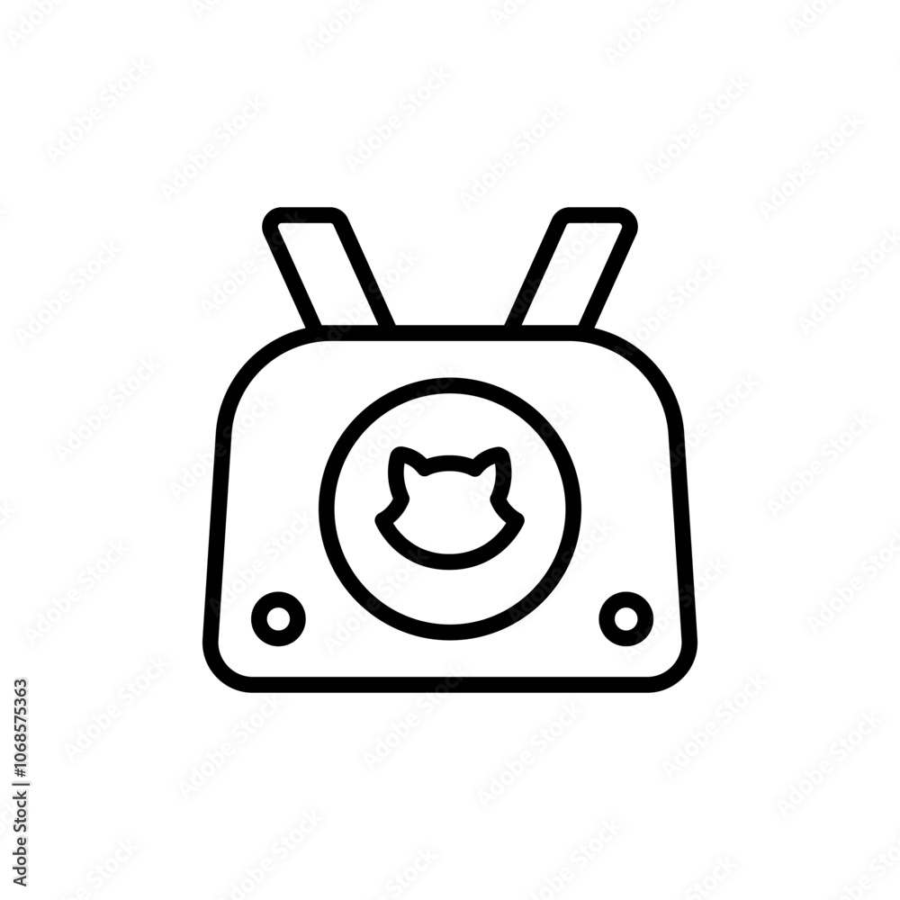 Pet carrier symbol. Comfortable animal travel. Cat carrier outline vector icon. Cage cat and dog. Carrier crate. Animals. Isolated vector illustration. Pet carrier symbol. Comfortable animal travel. Cat carrier outline vector icon. Cage cat and dog. Carrier crate. Animals. Isolated vector illustration.
