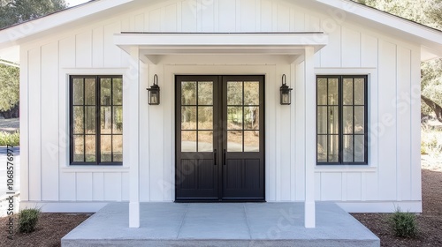 Charming White Farmhouse Style Entrance