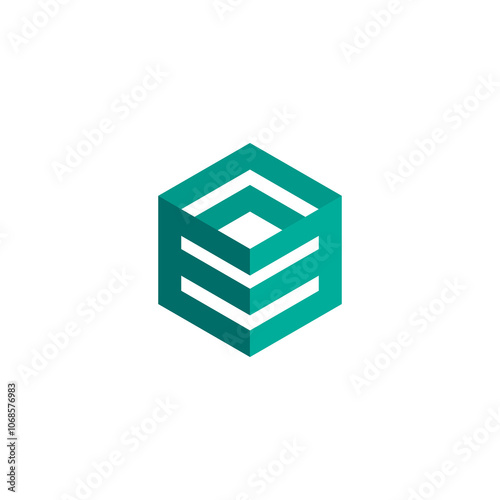 Abstract Hexagon Cube Logo design vector template