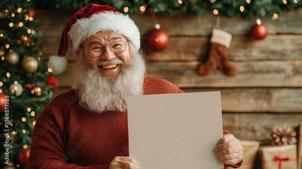 Santa claus spreads holiday cheer with a joyful smile Santa claus spreads holiday cheer with a joyful smile