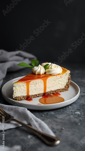 Delicious Cheesecake Topped with Vibrant Red Strawberries and berries