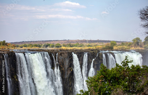 Victoria Falls, waterfall on the Zambezi River between Zambia and Zimbabwe. Africa photo