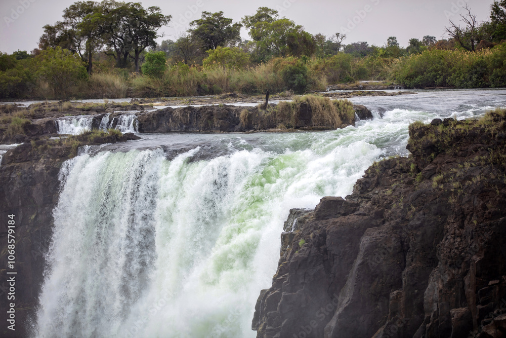 Victoria Falls, waterfall on the Zambezi River between Zambia and Zimbabwe. Africa Victoria Falls, waterfall on the Zambezi River between Zambia and Zimbabwe. Africa