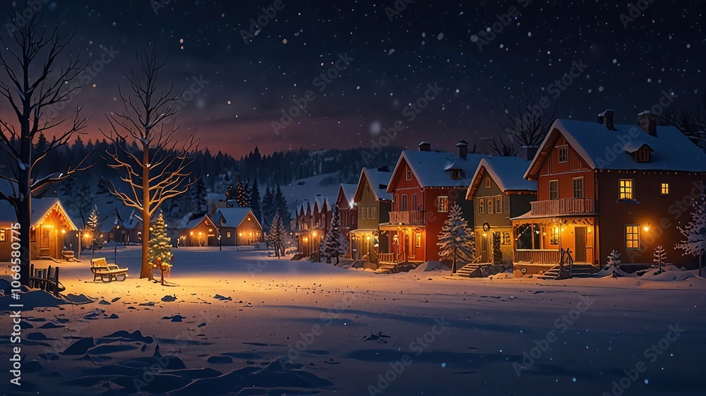 Cozy Christmas Night Under a Starry Sky Cozy Christmas Night Under a Starry Sky