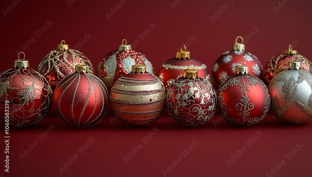 Ornaments on a Red Surface Ornaments on a Red Surface