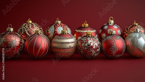 Ornaments on a Red Surface