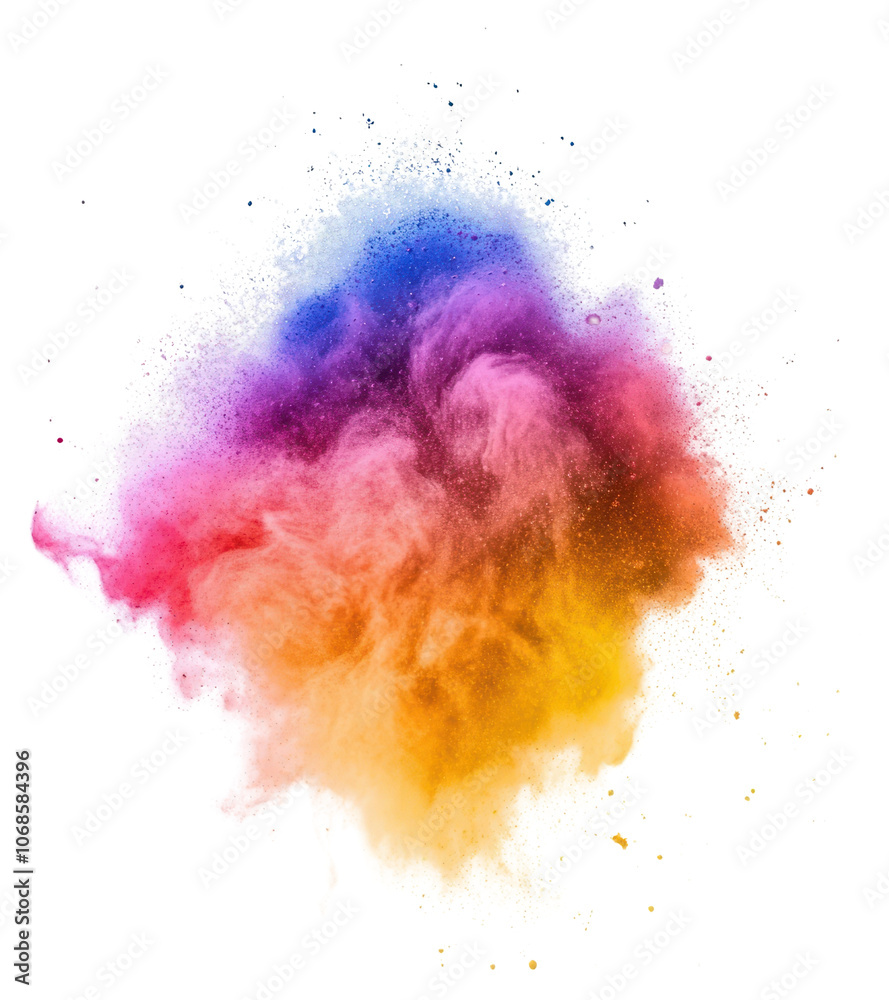 PNG Vibrant colorful powder explosion art PNG Vibrant colorful powder explosion art