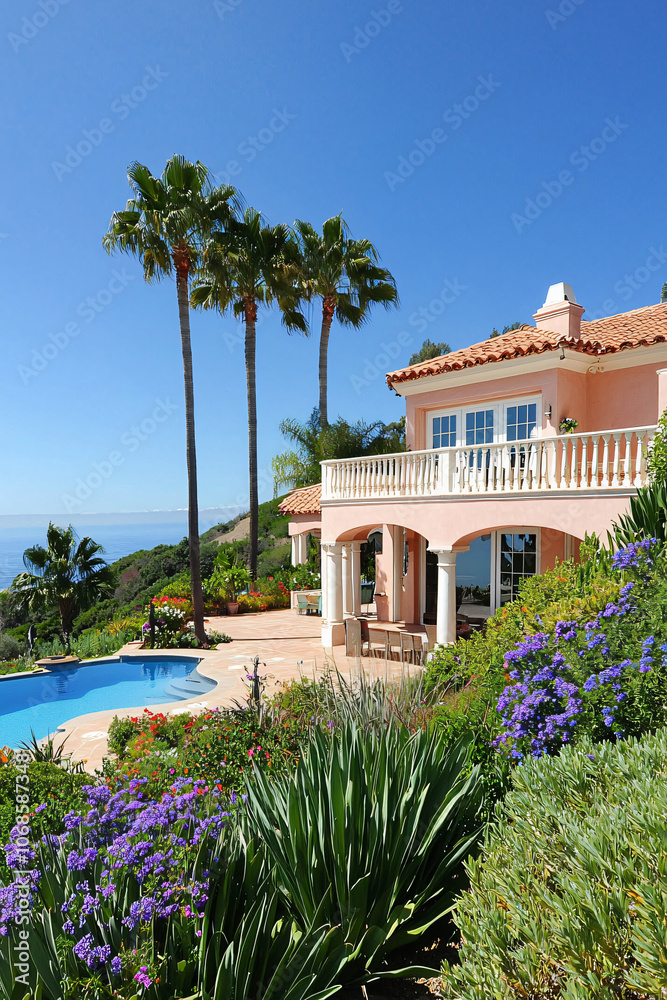 Fototapeta premium a luxury tropical resort from the 1990s
