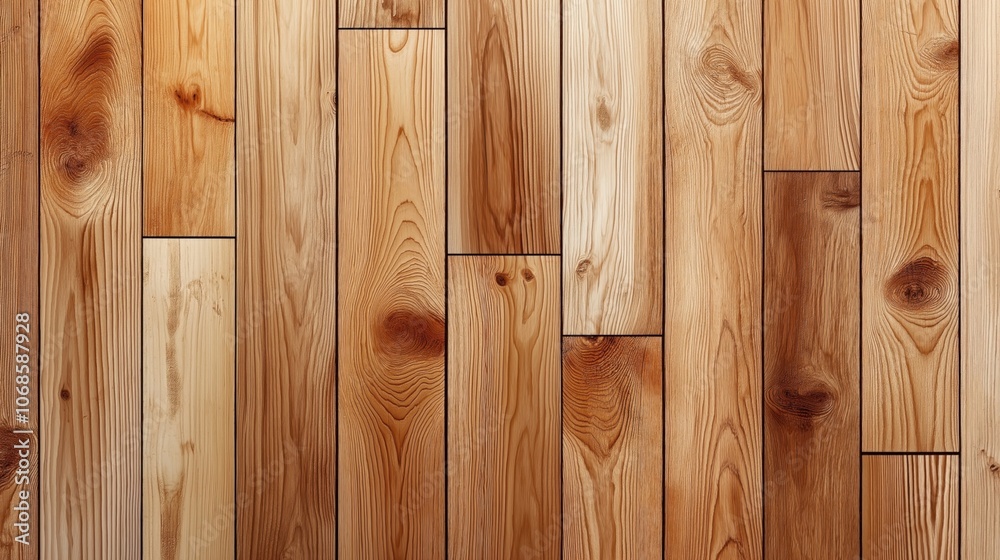 Close-up view of natural wooden planks with visible wood grain and knots, showcasing a variety of warm brown tones and textures in a vertical arrangement. Close-up view of natural wooden planks with visible wood grain and knots, showcasing a variety of warm brown tones and textures in a vertical arrangement.