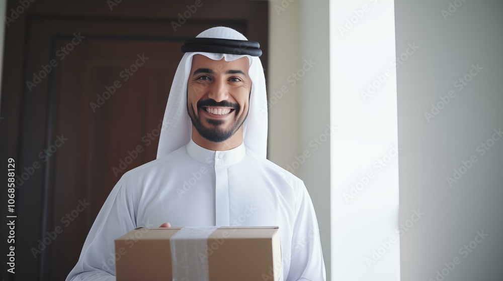 arab man holds cardboard box
arab man holds cardboard box