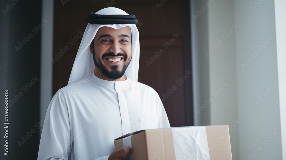arab man holds cardboard box
arab man holds cardboard box
