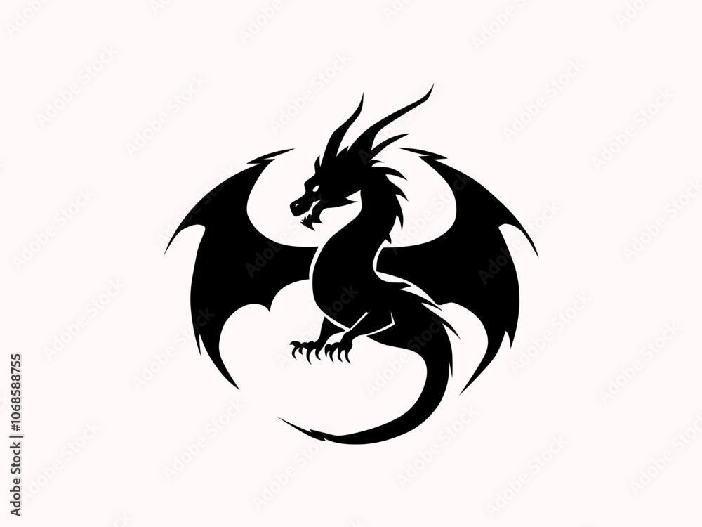 black and white dragon logo black and white dragon logo