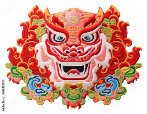 PNG Chinese new year embroidery pattern craft.