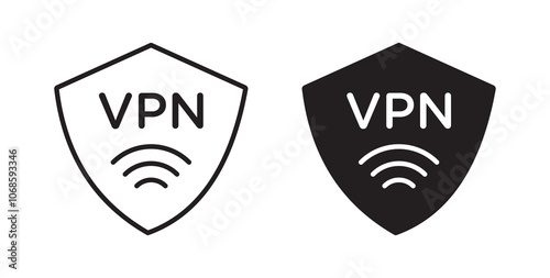 Vpn icon. thin stroke and solid.