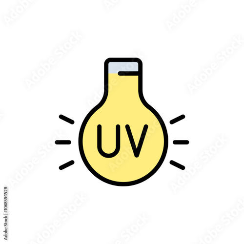 UV light for disinfection color icon. Ultraviolet Light Icon, UV Ray Radiation. Electromagnetic Radiation Vector Art Illustration