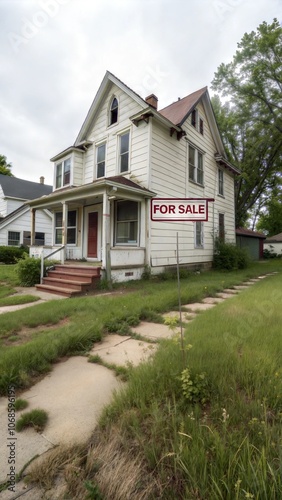 house symbolizes the downturn in property value and the challenges of the real estate market. photo