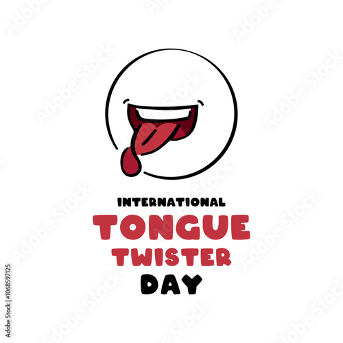 International Tongue Twister Day. White background. Flat design vector.