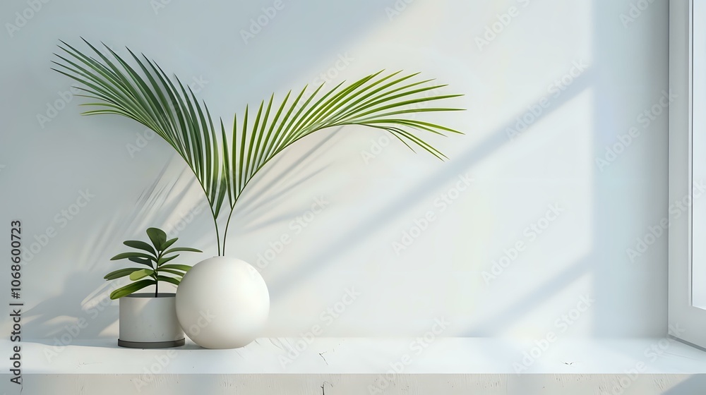 Minimalist Home Decor with Plants and White Vase Minimalist Home Decor with Plants and White Vase
