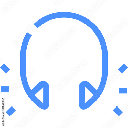 Stylized Illustration of Headphones With Dynamic Sound Waves in Modern Hand-Drawn Style Emphasizing Audio and Music Enjoyment