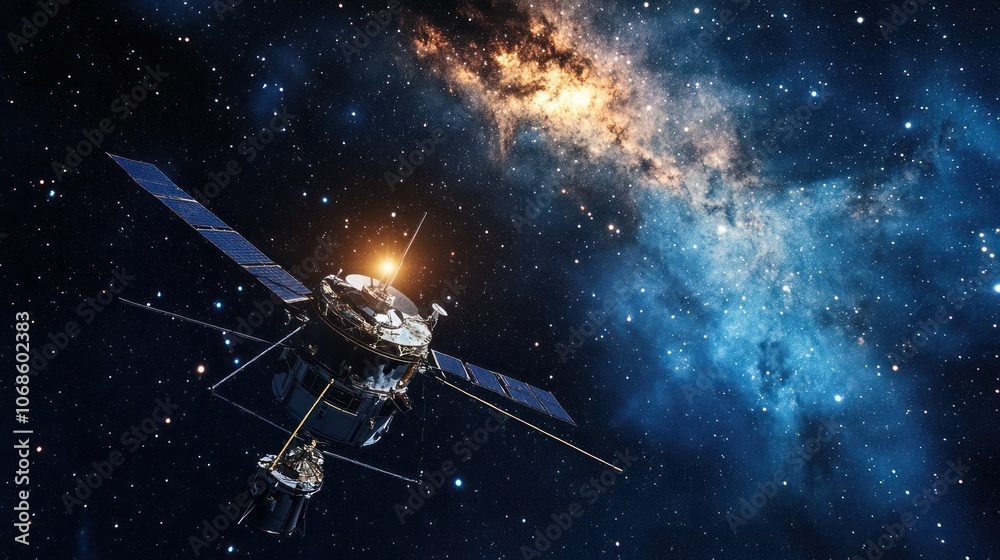Space exploration imagery, capturing spacecraft traveling through the cosmos, venturing into the unknown Space exploration imagery, capturing spacecraft traveling through the cosmos, venturing into the unknown