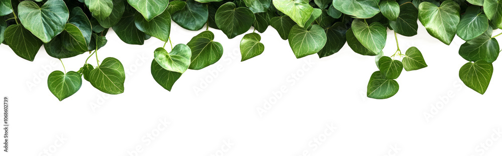 Heart Shaped Green Yellow Leaves Ivy Isolated On white background Heart Shaped Green Yellow Leaves Ivy Isolated On white background