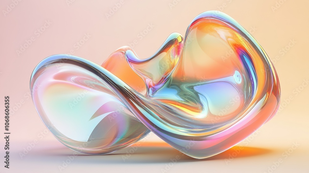 A mesmerizing abstract sculpture with swirling, colorful transparency and smooth curves, evoking fluidity and creativity. A mesmerizing abstract sculpture with swirling, colorful transparency and smooth curves, evoking fluidity and creativity.