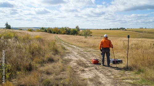 Archaeological geophysics survey using ground-penetrating radar to locate buried structures beneath the surface