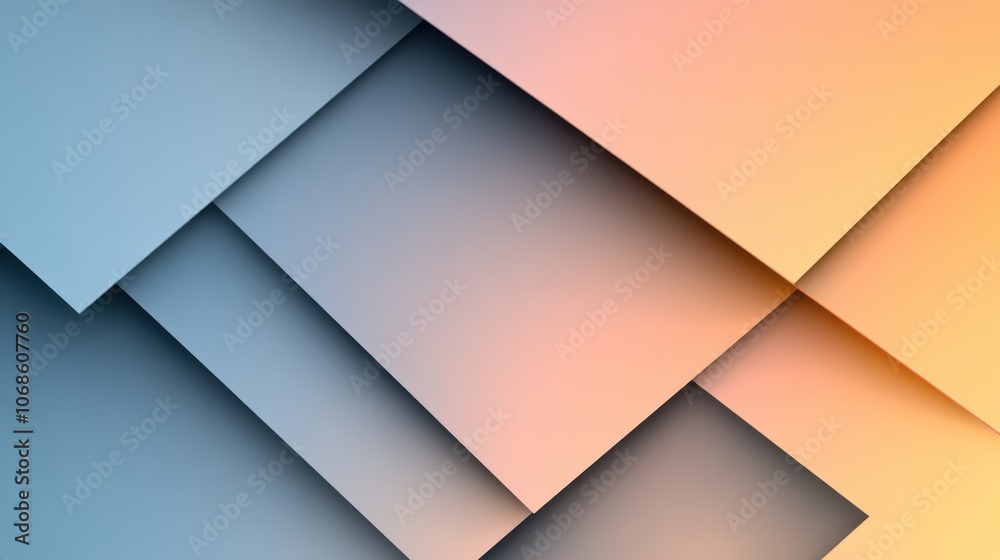 Abstract layers of soft blue and peach hues create a calming, modern design, perfect for backgrounds.