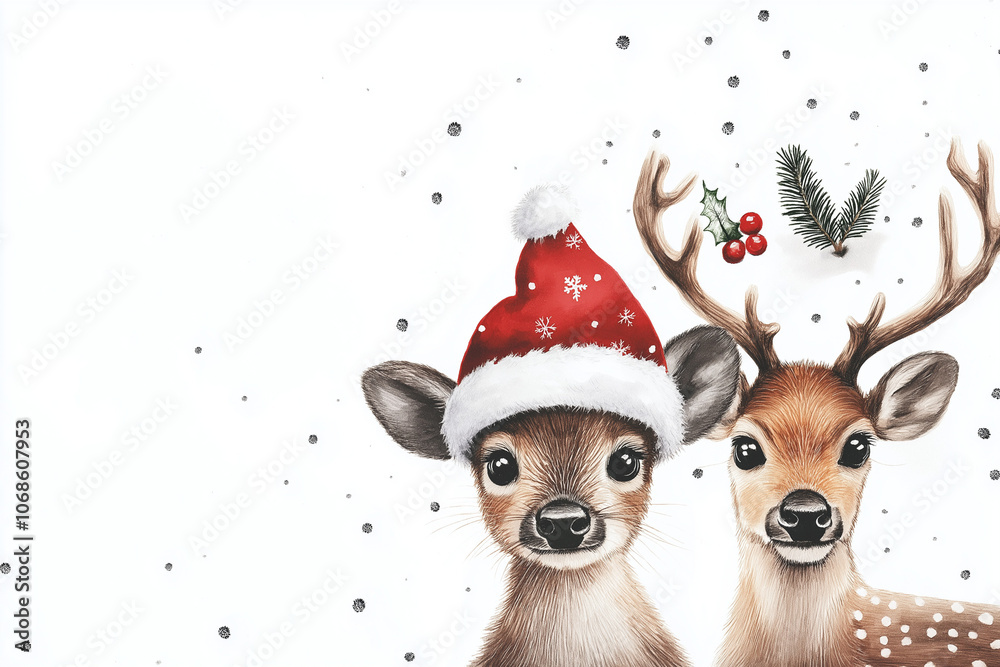 santa claus with reindeer