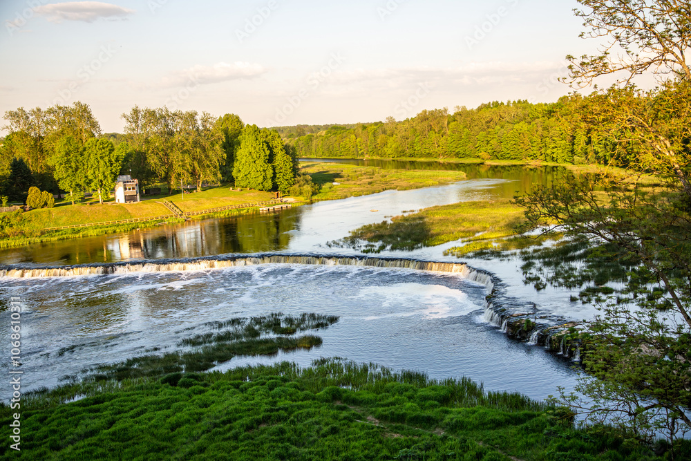 Venta Rapid waterfall Ventas rumba in Kuldiga, the widest waterfall in Europe, designated a natural monument of Latvia Venta Rapid waterfall Ventas rumba in Kuldiga, the widest waterfall in Europe, designated a natural monument of Latvia