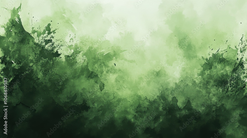 A serene green abstract watercolor background with varying shades and textures, evoking a sense of calm and nature.