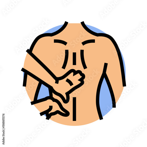 lower back massage therapy color icon vector. lower back massage therapy sign. isolated symbol illustration