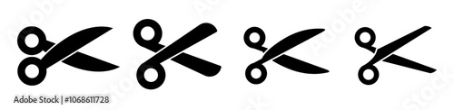 cute scissors icon shilouette cut barbershop haircut trim