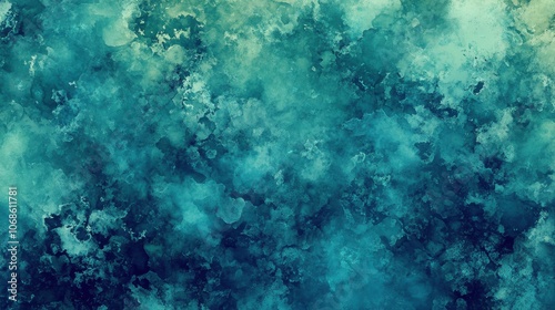 A mesmerizing abstract watercolor background in varying shades of blue and green, creating a serene atmosphere.