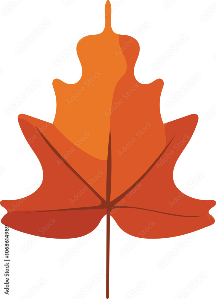 Obraz premium Isolated Autumn Leaf Element in Flat Style.