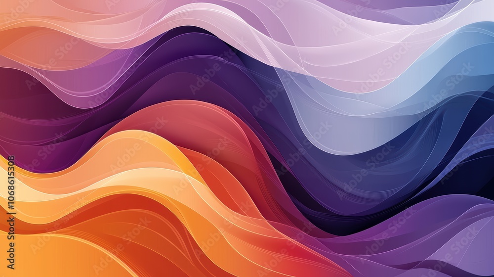 Harmonious Fusion of Purple, Blue, and Orange Abstract Colors in Fluid Motion Harmonious Fusion of Purple, Blue, and Orange Abstract Colors in Fluid Motion