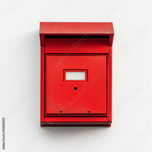 red mail box isolated on white