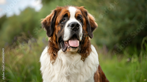 Majestic Large Breed Dog in Vibrant Outdoors - A Display of Strength, Beauty and Loyalty