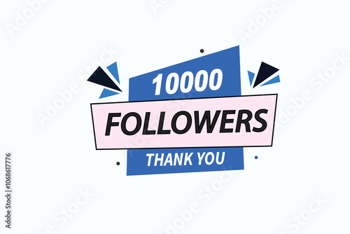 thank you 1000 followers  vector illustration social media post  subscribers or followers animation design banner 
