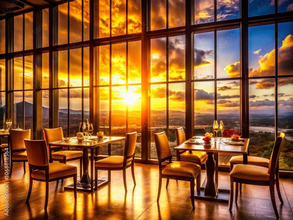 Silhouette Dining Space by Window: Cozy Restaurant Scene with Natural Light, Elegant Tables, Scenic Views, Tranquil Ambiance, Modern Decor, Warm Colors, Intimate Atmosphere, and Contemporary Design Silhouette Dining Space by Window: Cozy Restaurant Scene with Natural Light, Elegant Tables, Scenic Views, Tranquil Ambiance, Modern Decor, Warm Colors, Intimate Atmosphere, and Contemporary Design