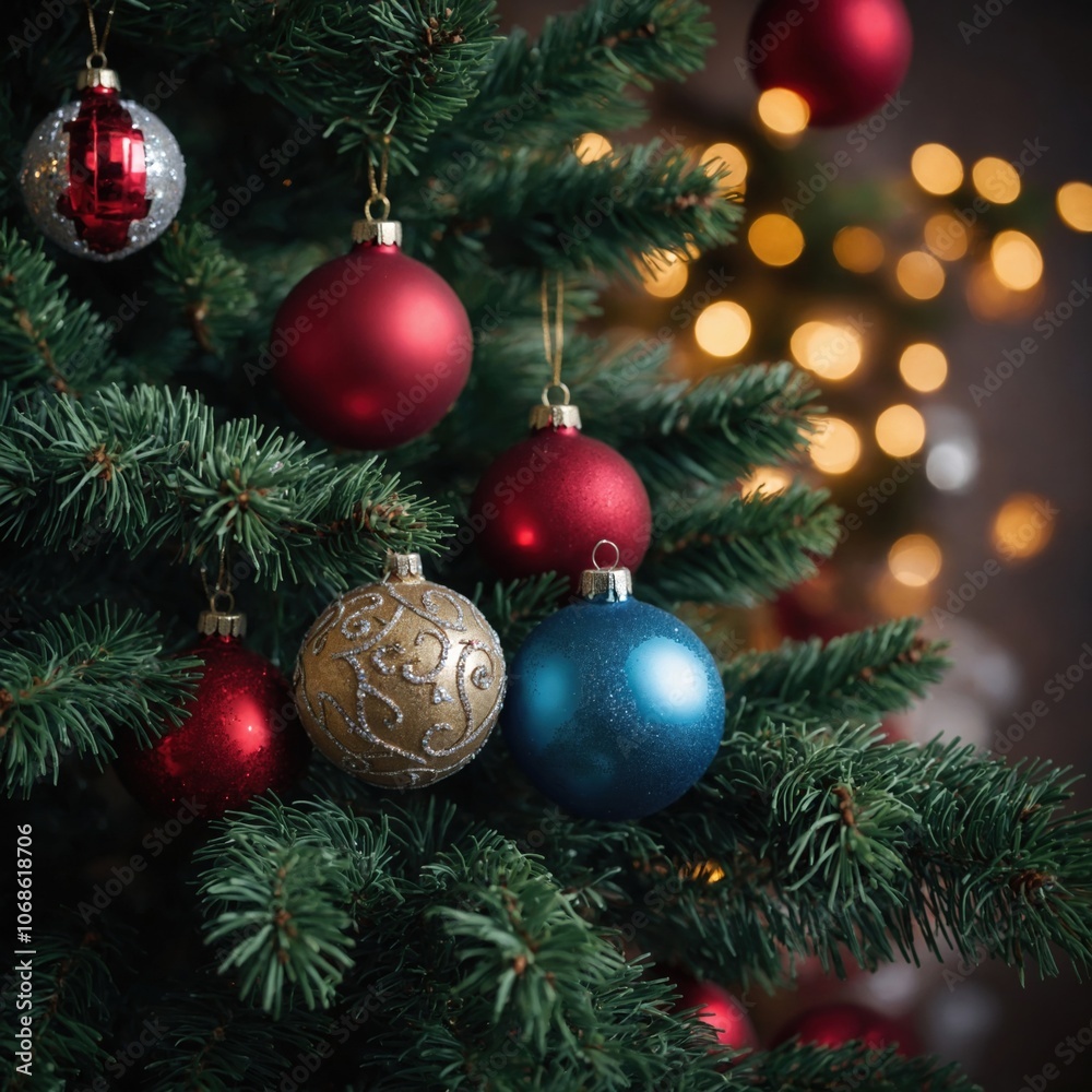 The Christmas tree glows with festive energy The Christmas tree glows with festive energy