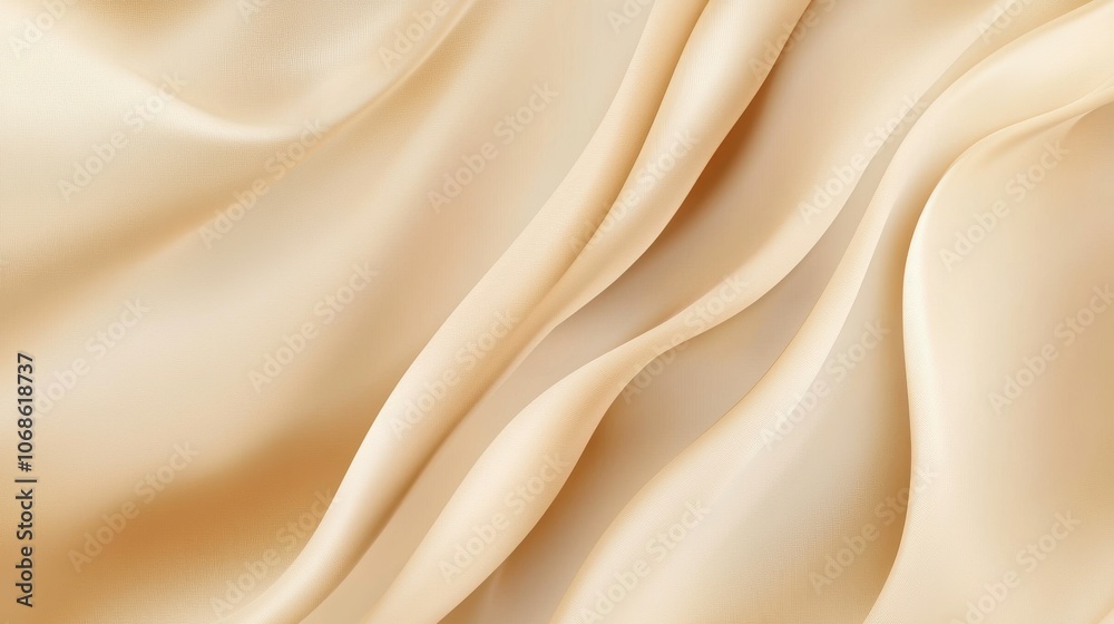Obraz premium A smooth and flowing fabric background in a soft beige tone, adding elegance and sophistication.
