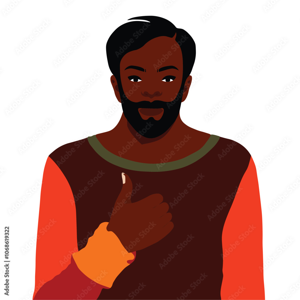 Modern fashionable black man in elegant art style vector Modern fashionable black man in elegant art style vector