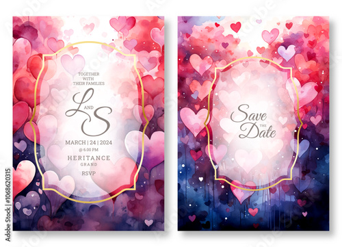 Abstract wedding invitation template, business brochure template, heart design flyer design, universal background, versatile vector background, creative brochure template, party invitation template