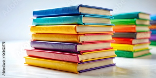 Wallpaper Mural Stack of Colorful Books Isolated on White Background - Tilt-Shift Photography for Book Lovers, Education, Knowledge, Reading, Literature, Study, and Inspiration Torontodigital.ca