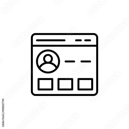 Online account outline icons, minimalist vector illustration ,simple transparent graphic element .Isolated on white background