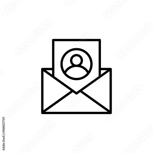 Mail account outline icons, minimalist vector illustration ,simple transparent graphic element .Isolated on white background